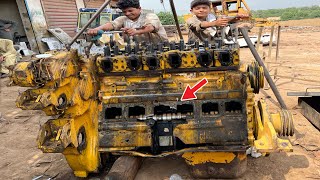 Komatsu Dozer Engine Broke due to Overheating now how Expert Mechanics Repair Engine Amazing process [upl. by Enineg24]