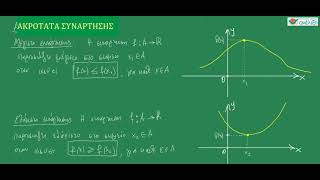ΑΛΓΕΒΡΑ Β ΛΥΚΕΙΟΥ 2 1 2α ΑΚΡΟΤΑΤΑ ΣΥΝΑΡΤΗΣΗΣ [upl. by Lledner14]
