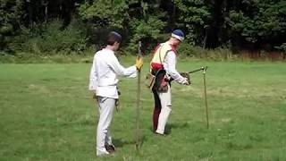 Arquebus or Musket Demonstration at Loxwood Joust with Commentary 16th Century [upl. by Carmelina809]