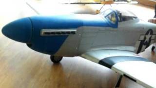 Hangar 9 Blue Nose P51 Mustang with Sound [upl. by Ybur720]