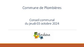 Conseil communal du jeudi 3 octobre 2024 [upl. by Saint]