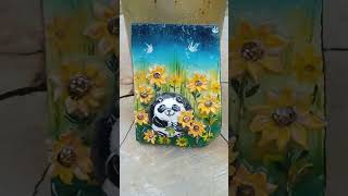 🛑 Panda live Session reels  Panda art lovearts rockart stoneartist stonelove [upl. by Hgiel]