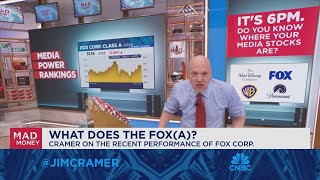 Jim Cramer tunes in to the markets four major media stocks [upl. by Niowtna]