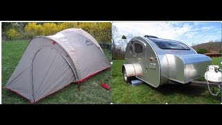 Tent vs Teardrop Trailer in the rain [upl. by Talyah]