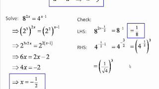 Indices exponents powers 6  Simple Exponential Equations [upl. by Eugeniusz]