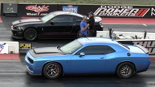 Hellcat vs Shelby GT500  muscle cars drag racing [upl. by Faye]