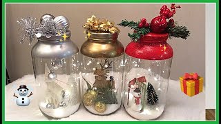 Ideas con botellas de vidrio decoradas para navidad manualidades fácil y rápido [upl. by Gnurt456]