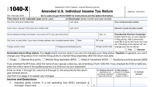 IRS Form 1040X walkthrough Amended US Individual Income Tax Return [upl. by Ermanno]