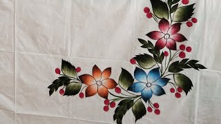 Fabric painting on bedsheet pillow cover painting beautiful chaddar bister ki design7275771487 [upl. by Kramlich376]