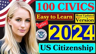 2024 Random 100 Civics Questions and Answers U S Citizenship Interview 2024  uscis Easy Answer [upl. by Annaoy]