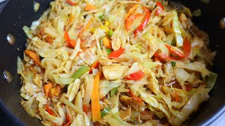 How To Make Jamaican Cabbage And Salt Fish Step By Step  Steamed Cabbage  Fried Cabbage [upl. by Enohpets]