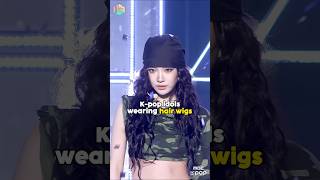 Kpop idols wearing hair wigs extensions kpop aespa shorts fyp [upl. by Jock329]