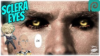 Genos Sclera Eye Effect made SIMPLE in Photopea   FREE PHOTOSHOP   One Punch Man [upl. by Buckingham]