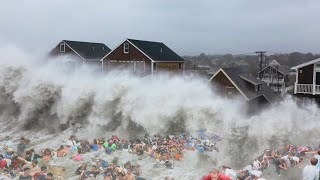 A tsunami hit the French coast Giant waves in SaintMalo storm Pierrick [upl. by Qahsi681]