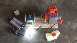 How To Make 230v Generator With 2 Stroke Engine Using Alternator 230v Electricity Energy Generator [upl. by Llesram]