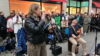 STREET performer BLEW the crowd away with his INCREDIBLE Voice  Shallow Lady Gaga  Allie Sherlock [upl. by Adnerb]