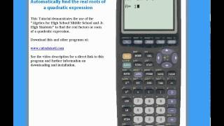 TI83 Plus TI84 Plus  Solve a Quadratic Equation  Find All Real Roots Zeros [upl. by Hardan]