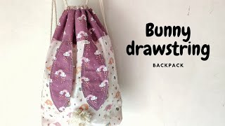 BUNNY Drawstring bag l TUTORIAL l Step by step l [upl. by Nareht973]