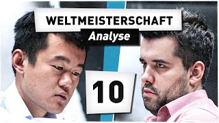 DING vs NEPO  Partie 10  Schach WM 2023 [upl. by Ahsikrats762]