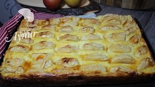 Apfelkuchen mit Pudding  Apfelblechkuchen [upl. by Butta]