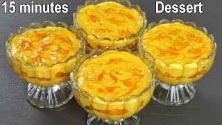 15 Minutes Dessert Recipe with Mango Easy amp Delicious  Mango Delight Homemade [upl. by Furiya]