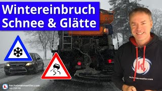 Wintereinbruch mit Schnee Frost und Glätte  Deutliche Milderung aber schon wieder in Sichtweite [upl. by Ikaz]