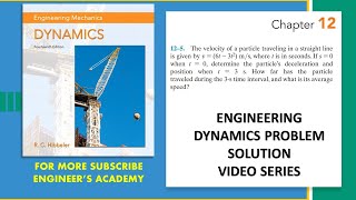 125  Rectilinear Kinematics Engineering Dynamics Hibbeler 14th Edition  Engineers Academy [upl. by Ynottirb996]