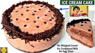 Eggless Ice Cream Cake Recipe  बिना अंडाओवन सिर्फ पारलेजी से बनाएं चॉकलेट आइसक्रीम केक ice cream [upl. by Atnuahsal708]