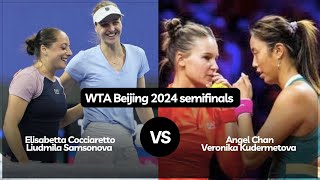 Elisabetta CocciarettoLiudmila Samsonova vs Angel ChanVeronika Kudermetova  Beijing 2024 [upl. by Dnomaj]