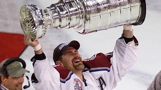 Ray Bourque Lifts the Stanley Cup June 9 2001 [upl. by Ycam390]