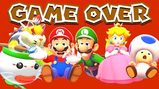 Super Mario 3D World  Bowsers Fury  Game Over All Characters [upl. by Ronaele]