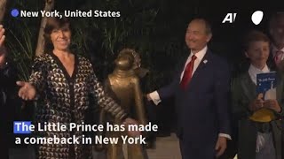 Little Prince statue unveiled in New York [upl. by Drahcir]