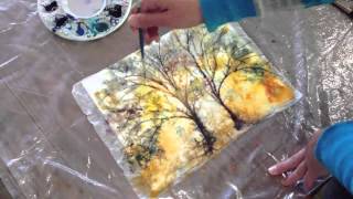 How to Batik Style watercolor painting technique with Kozo Washi [upl. by Tor718]