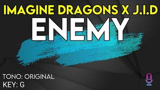 Imagine Dragons feat JID  Enemy  Karaoke Instrumental [upl. by Leibrag]