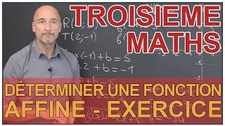 Déterminer une fonction affine  Exemple  Maths 3e  Les Bons Profs [upl. by Georgiana]