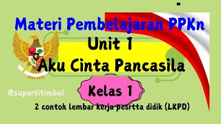 Materi Pembelajaran PPKn Kelas 1 Unit 1 Aku Cinta Pancasila lagusimbolpancasila lagunilaipancasila [upl. by Masterson]