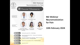 NSI Webinar Neuromodulation for Pain  10th February 2024 [upl. by Parthen]