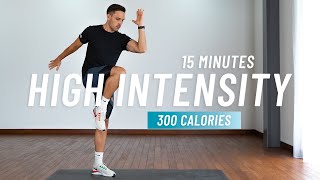 15 Min All Standing HIIT Workout for Fat Burn  No Equipment No Repeats [upl. by Arretahs796]