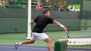 Stanislas Wawrinka Backhand In Super Slow Motion 3  Indian Wells 2013  BNP Paribas Open [upl. by Alyek806]