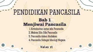 Materi Pendidikan pancasila bab 1A kelas 11  Menjiwai Pancasila keterkaitan antar sila pancasila [upl. by Kerwon585]