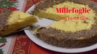 Millefoglie con pasta fillo  Millefeuille with filo pastry  Torte  Ricetta Facile [upl. by Alleuqram]