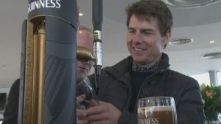 Tom Cruise pours a pint at Guinness factory during Dublin visit [upl. by Prochora]