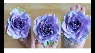 Papierblumen Basteln Rose aus Papier falten Blumen DIY Bastelideen zum nachmachen [upl. by Isador]