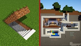 Minecraft How To Build A Modern Secret Base Tutorial  Hidden House [upl. by Delcine440]