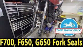 BMW F700GS Fork Seal Replacement F650CS F650GS G650GS [upl. by Siuqcram]