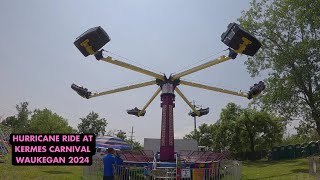 Hurricane Ride At Kermes Carnival Waukegan 2024 [upl. by Rudich254]