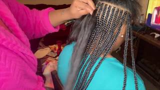 Two layer braids with queen b hair [upl. by Ainotal]