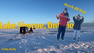 Ice Fishing For Jumbo Perch on Lake Simcoe [upl. by Okramed]