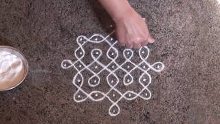 5 Dots Rangoli simple and easy rangoli designs every day rangoli chukki rangoli [upl. by Needan623]