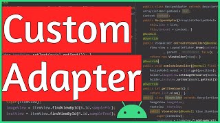 RecyclerView Adapter  RecyclerView Tutorial 6 [upl. by Etnahsa108]